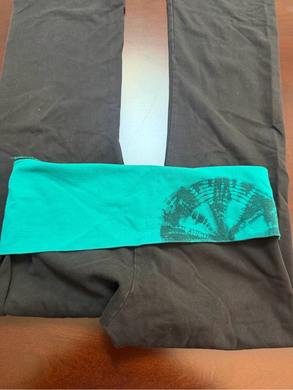 VS PINK Fold-Over Flare Yoga Pants X-Small Print on Waistband Y2K
